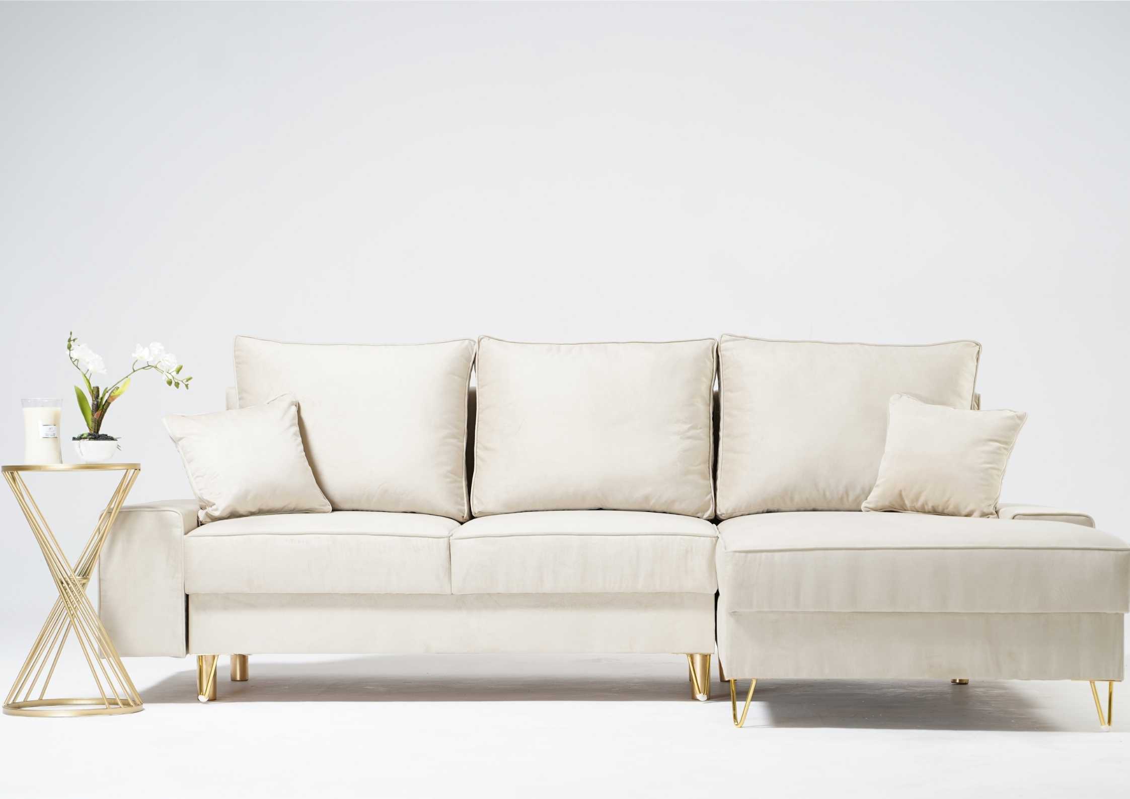 Narożnik na złotych nogach STINO